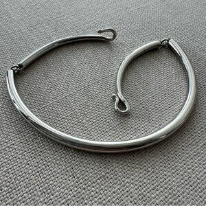 J.CREW Silver Hinge Choker Necklace